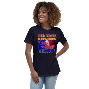 Red State Refugees Welcome Ladies Relaxed T-Shirt